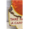 Image 3 : 2 Vintage Coca-Cola Double Sided "Take Home a Carton 25¢" Die-Cut Metal Advertising Signs