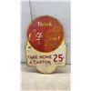 Image 8 : 2 Vintage Coca-Cola Double Sided "Take Home a Carton 25¢" Die-Cut Metal Advertising Signs