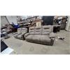 Image 1 : Gray Microfiber Modular Reclining Sectional Sofa With Cup Holder and Storage Console 84" Andluv