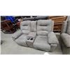 Image 6 : Gray Microfiber Modular Reclining Sectional Sofa With Cup Holder and Storage Console 84" Andluv