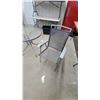 Image 4 : Outdoor Patio Dining Set with Round Glass-Top Table 28 x 30" and 3xFolding Sling Chairs
