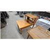 Image 4 : Mid-Century Modern Wooden Coffee Table 15 x 20"14" and Two-Tiered End Tables With Tapered Legs