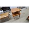 Image 6 : Mid-Century Modern Wooden Coffee Table 15 x 20"14" and Two-Tiered End Tables With Tapered Legs