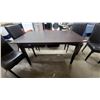 Image 2 : Contemporary Dark Brown Rectangular Dining Table 30 x 59 x 36" with 4x Upholstered High-Back Chairs