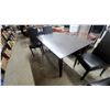 Image 3 : Contemporary Dark Brown Rectangular Dining Table 30 x 59 x 36" with 4x Upholstered High-Back Chairs