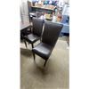 Image 5 : Contemporary Dark Brown Rectangular Dining Table 30 x 59 x 36" with 4x Upholstered High-Back Chairs