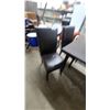 Image 6 : Contemporary Dark Brown Rectangular Dining Table 30 x 59 x 36" with 4x Upholstered High-Back Chairs