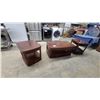 Image 1 : Three-Piece Wooden Living Room Table Set with Coffee Table 21 x 28 x 48" and Two End Tables