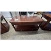 Image 2 : Three-Piece Wooden Living Room Table Set with Coffee Table 21 x 28 x 48" and Two End Tables