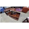 Image 9 : Three-Piece Wooden Living Room Table Set with Coffee Table 21 x 28 x 48" and Two End Tables
