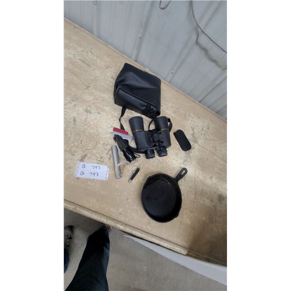 Bausch & Lomb Sportview 7 x 35 Binoculars, Cast Iron Skillet, Swiss Army Knife and More