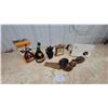 Image 1 : Vintage Westinghouse Tube Radio, Carved Wood Bust, Mantel Clock, Armagnac Bottle in Box and More