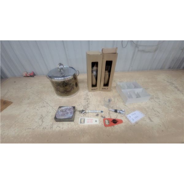 Bar Items: Opener, Ice Bucket, Malt Glasses and More