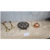 Image 1 : Vintage Brass Candlestick Pair, Chinese Coin Motif Trivet, Copper and Brass Watering Can and More