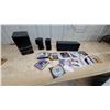 Image 1 : Bose Red Line Double Cube Satellite Speakers, Sony and Prestige Speakers with Nat King Cole CDs And