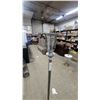 Image 2 : Vintage Silver-Tone Metal Torchiere Floor Lamp With Pierced Shade and Marble Base Insert