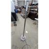 Image 3 : Vintage Silver-Tone Metal Torchiere Floor Lamp With Pierced Shade and Marble Base Insert