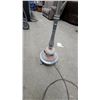 Image 4 : Vintage Silver-Tone Metal Torchiere Floor Lamp With Pierced Shade and Marble Base Insert