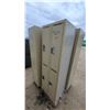 Image 2 : Beige Metal Double-Tier Storage Lockers with Recessed Handles and Ventilation Slots