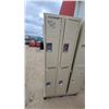 Image 4 : Beige Metal Double-Tier Storage Lockers with Recessed Handles and Ventilation Slots