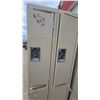 Image 5 : Beige Metal Double-Tier Storage Lockers with Recessed Handles and Ventilation Slots
