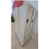Image 6 : Beige Metal Double-Tier Storage Lockers with Recessed Handles and Ventilation Slots