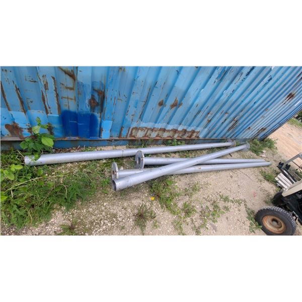 4x Steel Sign Posts 12' Long Diameter 4" with Mount Plates