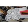 Image 5 : Set of Four Ford Econoline Silver Hubcaps, Warning Triangle, and More