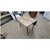 Image 2 : Vintage Rustic Wooden Drop-Leaf Kitchen Farm Table With Visible Grain