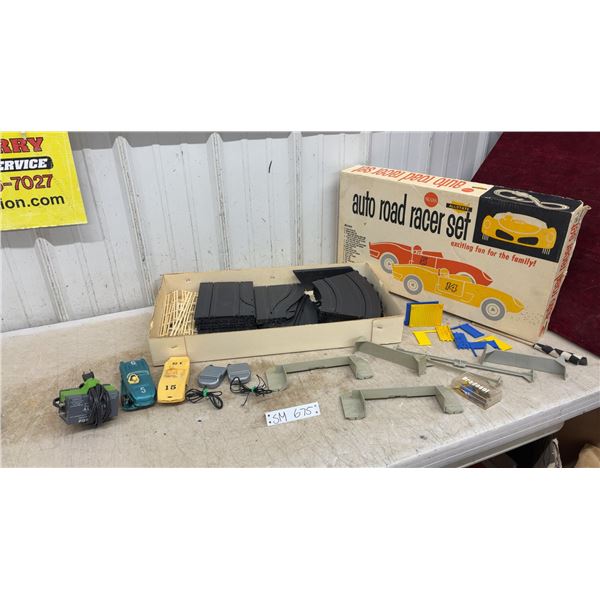 Sears Allstate Auto Road Racer Slot Car Set with Track, Two Cars, Power Pack- May Not Be Complete
