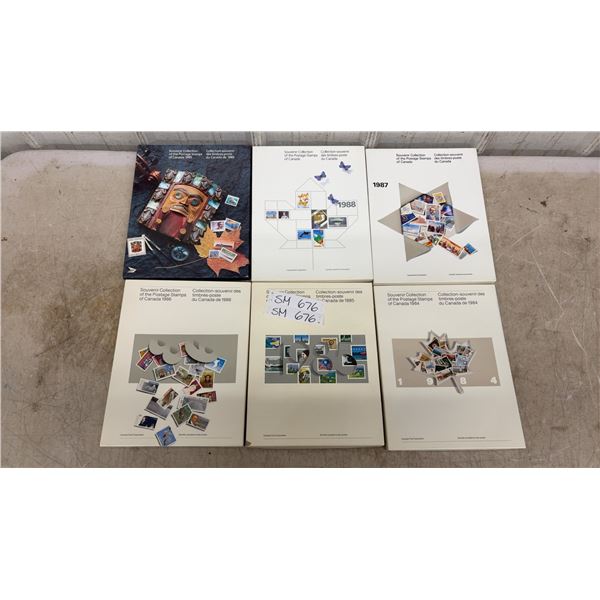 Canada Post Souvenir Collection of Postage Stamps Albums, 1984-1989, Set of Six