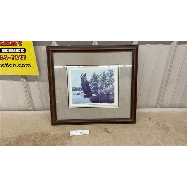 "Spirit on the Wings" Framed Bald Eagle Print by Derk -20.5 x 18.5"