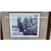 Image 3 : "Spirit on the Wings" Framed Bald Eagle Print by Derk -20.5 x 18.5"