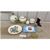 Image 1 : Ceramic Pitcher and Lidded Olive Jar Set With Spoon, Norman's Rockwell Plates and More