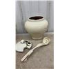 Image 5 : Ceramic Pitcher and Lidded Olive Jar Set With Spoon, Norman's Rockwell Plates and More
