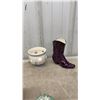 Image 7 : Ceramic Pitcher and Lidded Olive Jar Set With Spoon, Norman's Rockwell Plates and More