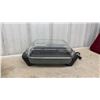 Image 2 : T-fal Model T 39 Electric Barbeque Grill with Clear Domed Lid and Ribbed Non-Stick Cooking Surface