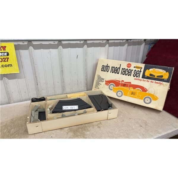 Sears Allstate Auto Road Racer Slot Car Set with Teal #5 and Yellow #15 Cars, Track - May Not Be
