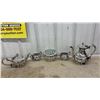 Image 2 : Silver-Plated Tea and Coffee Set with Tray, Creamer, Sugar Bowl, and Flower Frog Holder