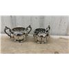 Image 6 : Silver-Plated Tea and Coffee Set with Tray, Creamer, Sugar Bowl, and Flower Frog Holder