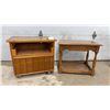 Image 1 : Wooden Rolling Utility Cart, 24 x 19 x 27" and End Table With Lower Shelf, 24 x 19 x 26"