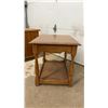 Image 3 : Wooden Rolling Utility Cart, 24 x 19 x 27" and End Table With Lower Shelf, 24 x 19 x 26"