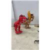 Image 2 : Assorted Plastic Dinosaur Figures, Toy Jeep, and Interlocking Track Pieces