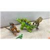 Image 3 : Assorted Plastic Dinosaur Figures, Toy Jeep, and Interlocking Track Pieces