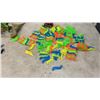 Image 6 : Assorted Plastic Dinosaur Figures, Toy Jeep, and Interlocking Track Pieces