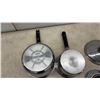 Image 10 : Assorted T-fal Non-Stick Frying Pans, Stainless Steel Saucepan, The Rock Glass Lid and Others