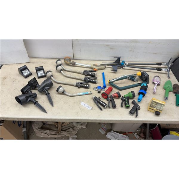Garden Hose Nozzles, Sprinklers, Orbit Digital Hose Faucet Timer, Spike Lights and More