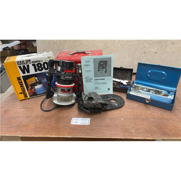 Sears Craftsman 150 Router Model 315.17431 with Case, Manual, Wagner W180 Spray Gun and More