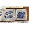 Image 4 : Delftware-Style Marine Life Hanging Tiles and Langley Ware Pacific Fishing Vessel Tile Coasters