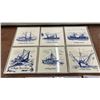 Image 6 : Delftware-Style Marine Life Hanging Tiles and Langley Ware Pacific Fishing Vessel Tile Coasters